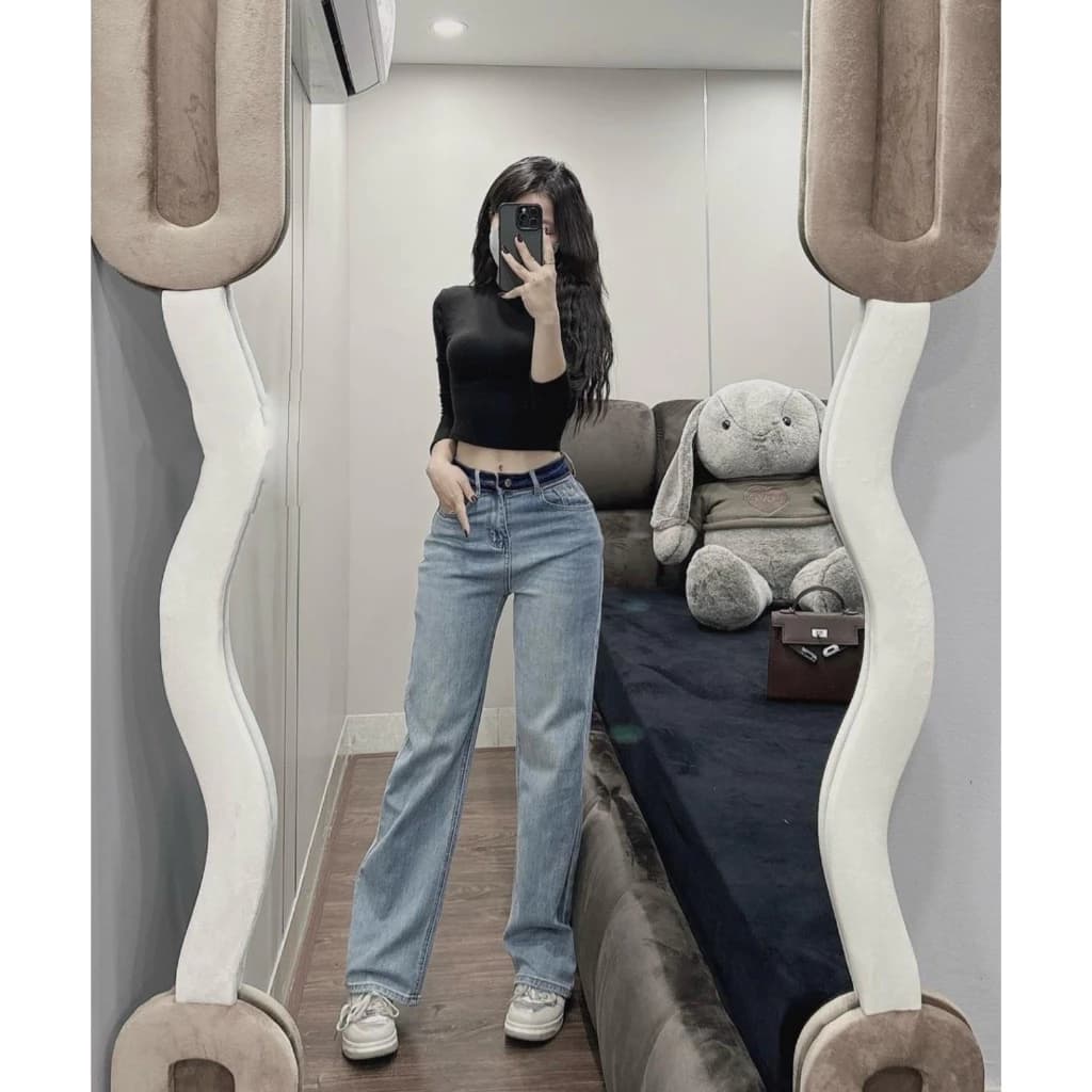 Quần Jean Nữ Ôm Dáng Form Slimfit Midori Shop Quần Bò Nữ Hack Chiều Cao Phong Cách Hàn Quốc LD04