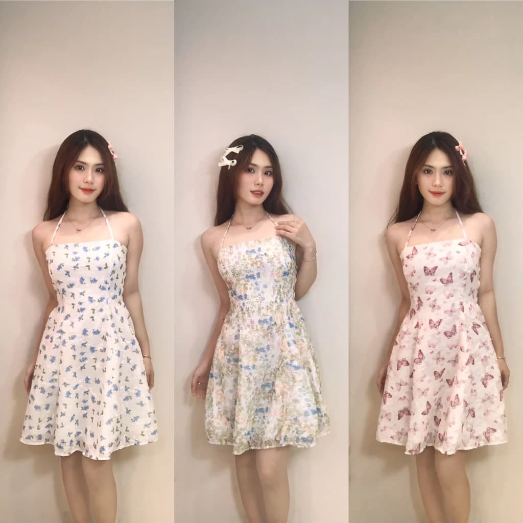 Đầm 2 dây voan hoa nhí dáng ngắn Bigsize D3 - Orimi Nữ Women Dress