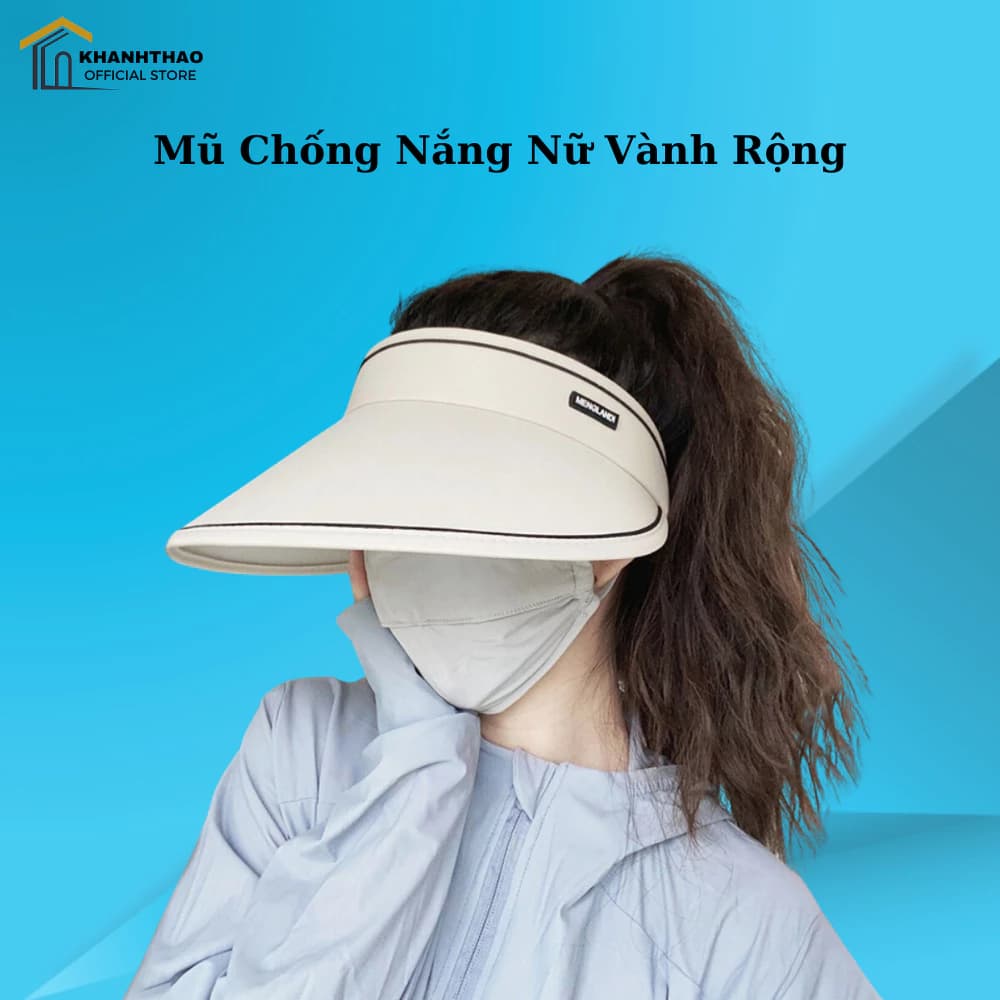Mũ chống nắng nữ, nón rộng vành nửa đẩu chống nắng chống tia UV, thiết kế gấp gọn, sang trọng trẻ trung - K209