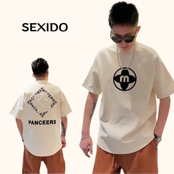 Áo thun unisex Sexido phông tay lỡ nam In Hình Slim-Fit Form rộng chất Cotton Co Dãn Thấm Hút_A1