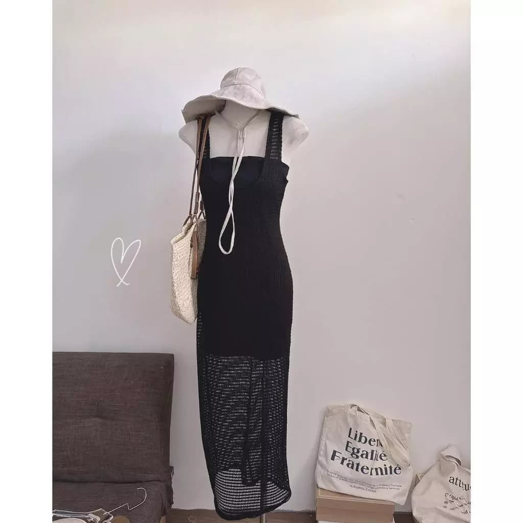 🍊Set đầm cúp ngực body + đầm lưới lỗ + dây - NÂU🔥  MEOINDAHOUS 🔥 FREESIZE ( VUI LÒNG IB MÈO ĐỂ ĐƯỢC TƯ VẤN KÍCH CỠ Ạ )