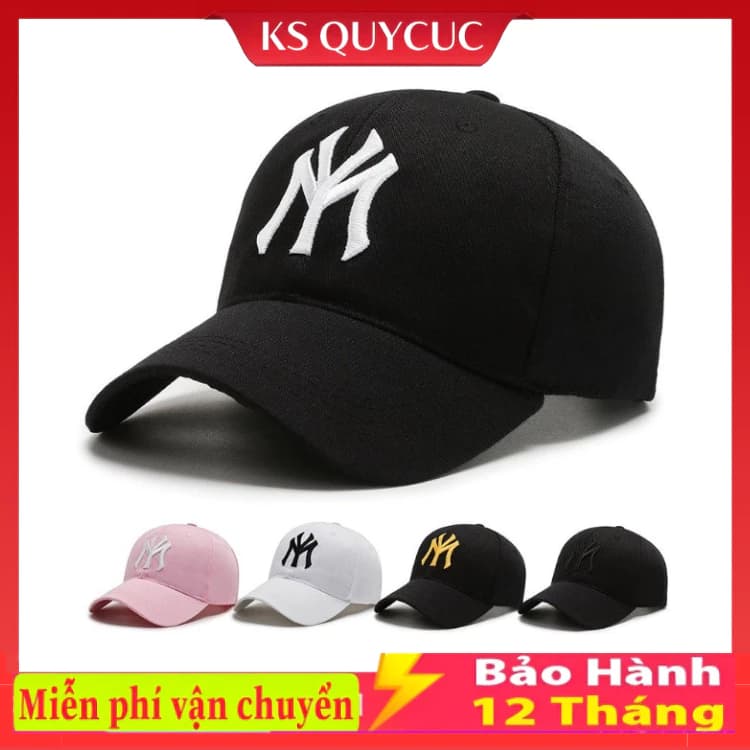 Mũ lưỡi trai nam nữ - Nón kết thêu logo NY thể thao kaki mền mịn thoáng mát thấm hút mồ hôi