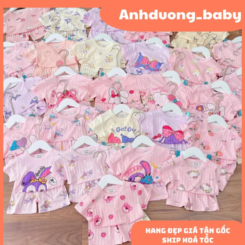 quần áo trẻ em, bộ quần áo cộc hè chất cotton kháng khuẩn siêu mềm mát