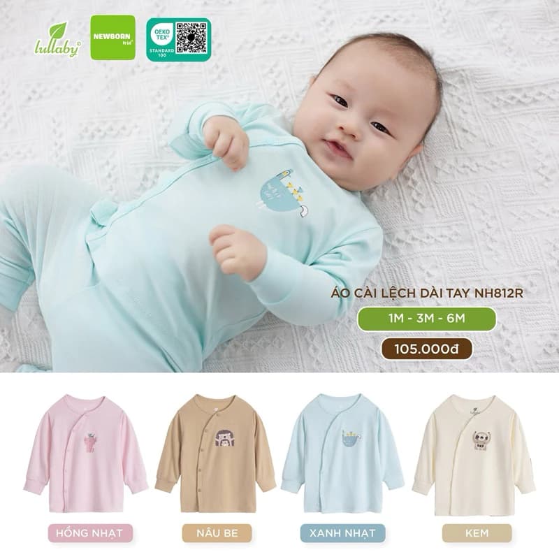 [Lullaby/Chính Hãng] Bộ thông hơi Lullaby dài tay cho bé sơ sinh