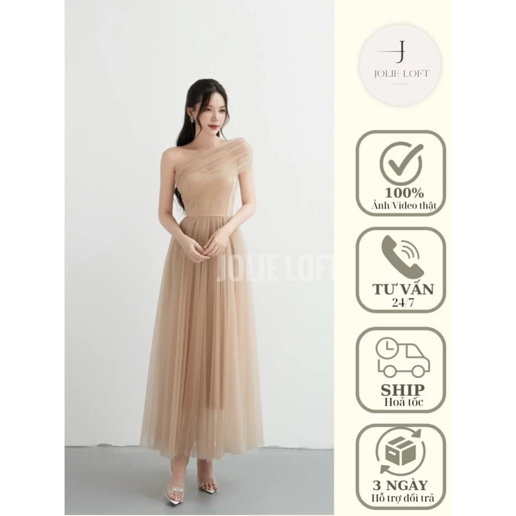 Váy nữ dự tiệc cúp ngực nude thiết kế Velvet Dress JOLIE LOFT, đầm dáng dài sang trọng đi chơi