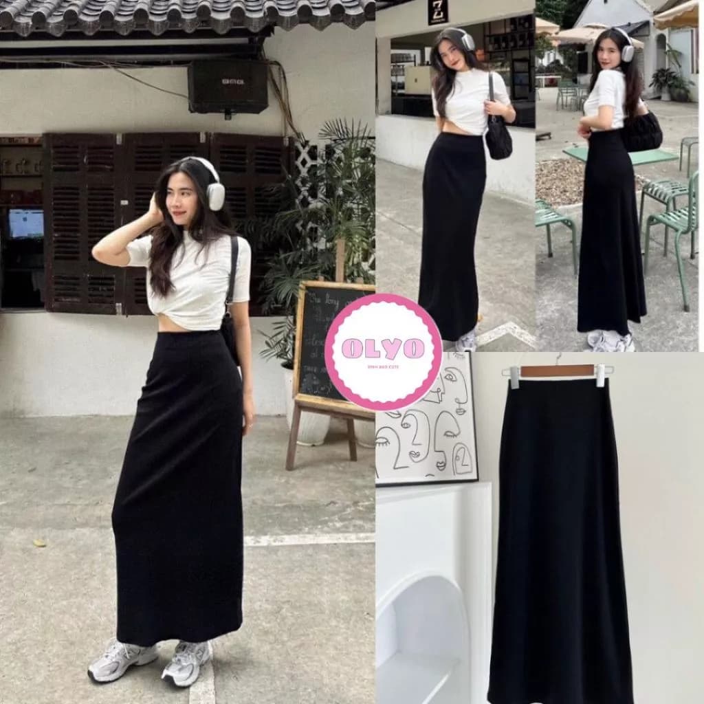 Chân váy dáng dài tôn dáng, co dãn dễ phối đồ cho nữ từ 38kg -58kg- HAVU