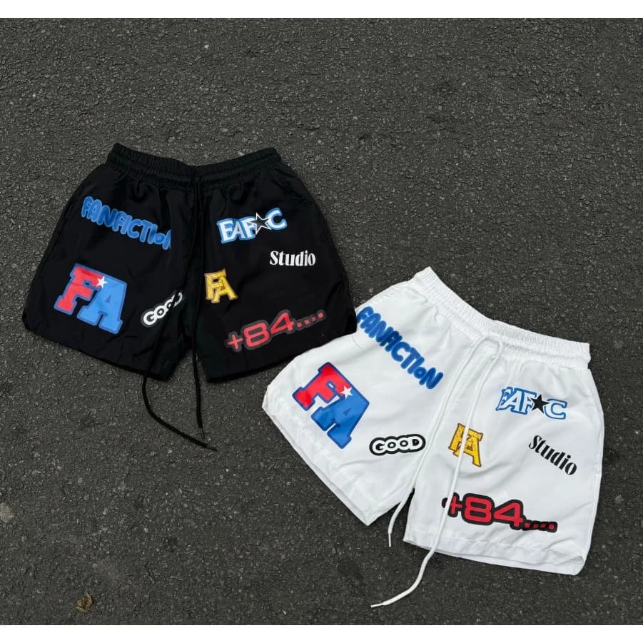 Quần short Dù FAFIC in STICKER chất gió 2 lớp lót lưới siêu thoáng mát FAFIC STUDIO
