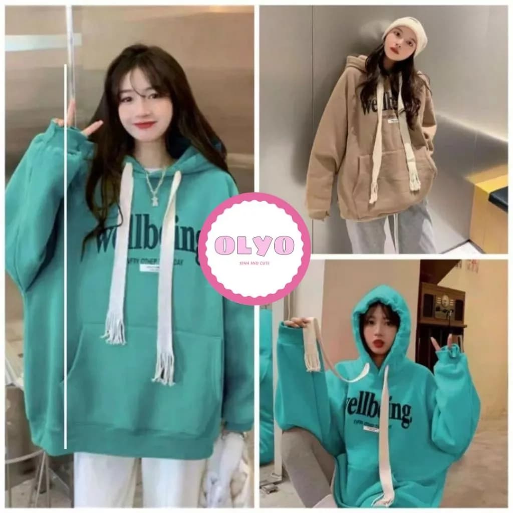 Áo hoodie wellbeling chất nỉ lông