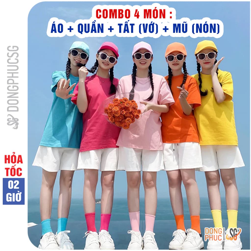 Set đồ đi biển nam nữ hội nhóm gia đình cặp đôi có 20 màu nổi bật thun dày dặn CSM2 DONGPHUCSG