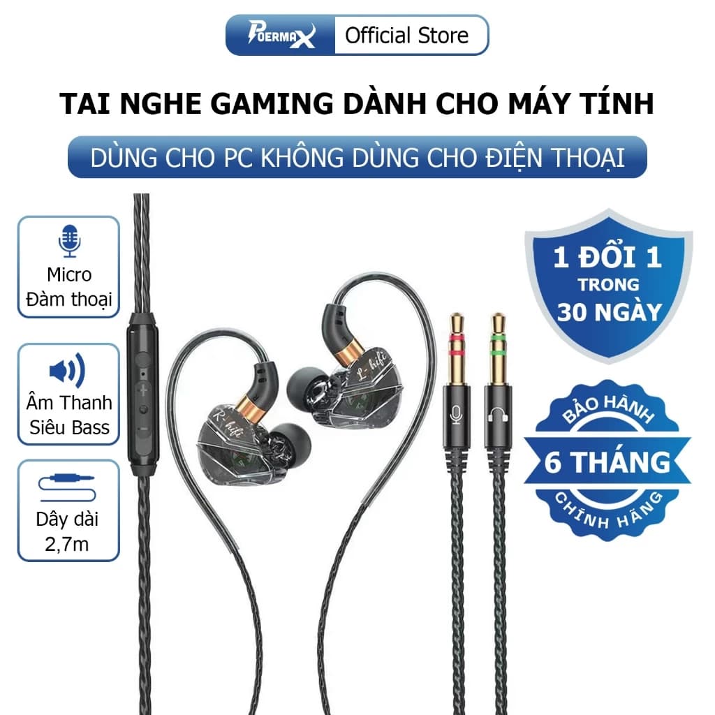 Tai nghe có dây M35 dành cho máy tính bàn(PC) đây dài 2.7m, âm thanh chất lượng cao
