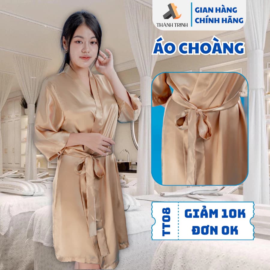 Áo choàng spa, thẩm mỹ viện, salon, áo choàng make up freesize nam nữ chất liệu vải lụa cao cấp Thành Trinh TT02