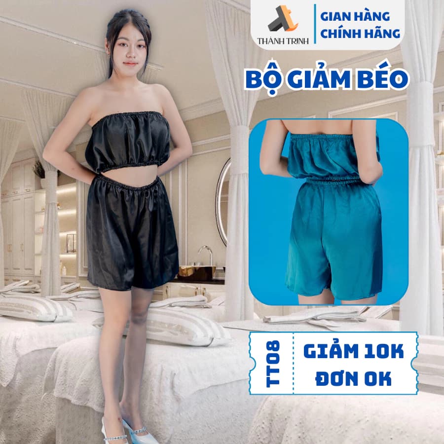 Bộ áo quây spa,quần đùi mặc massage giảm béo, xông hơi, may chun co giãn tốt,chất lụa cao cấp xưởng may Thành Trinh TT03