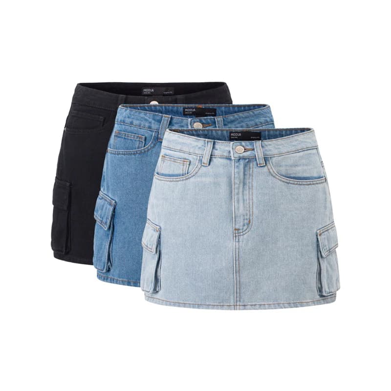 MIDDUA - VJ033 Váy cargo denim 4màu