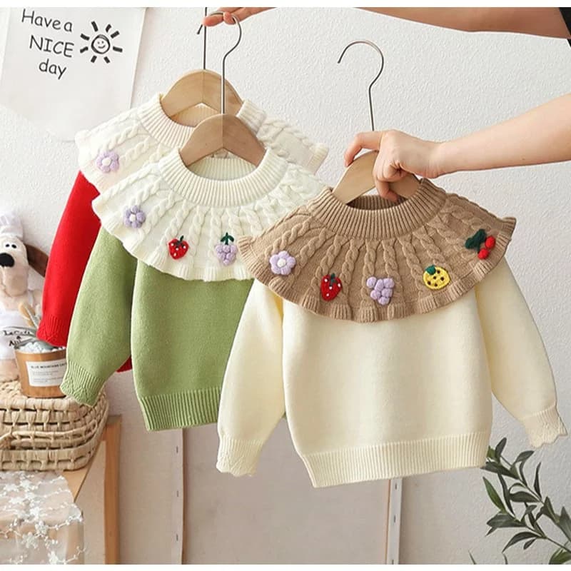 💥THANH LÝ DƯỚI GIÁ NHẬP💥 (12-26kg) Áo Len Cardigan dài tay Thời Trang Hàn Quốc cho Bé Gái (Chất len dày dặn)