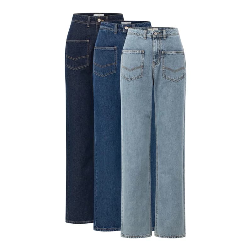 MIDDUA - JN193 Quần ống đứng denim túi trước kiểu