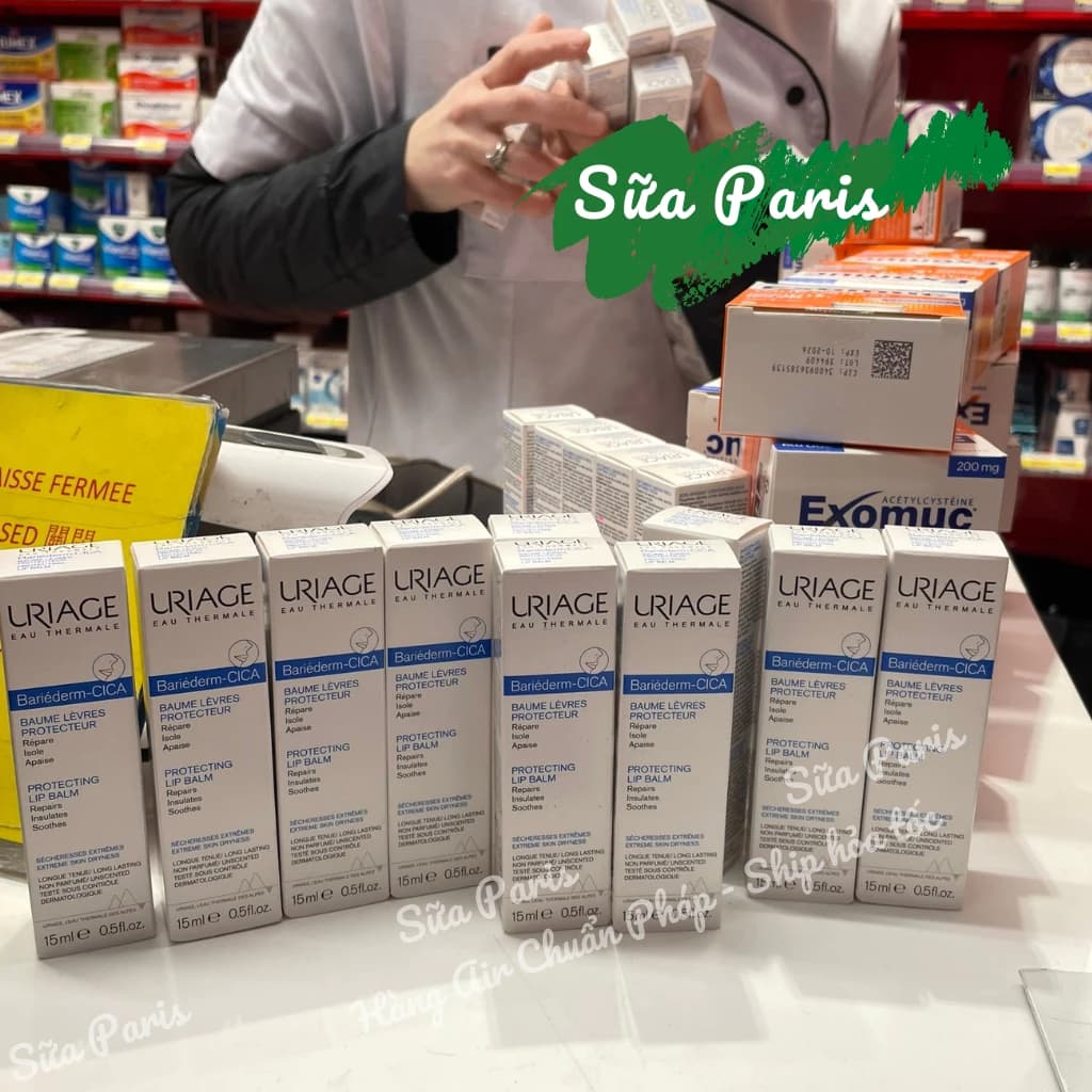 Son dưỡng môi Uriage dạng tub kem 15ml của Pháp dành cho môi khô, nứt nẻ_Sữa Paris Aderma