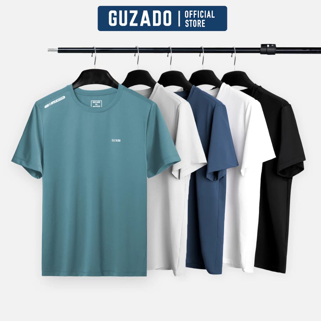 COMBO 2 Áo thể thao nam GUZADO vải Coolmax dệt lỗ kim, co giãn, mau khô, vận động thoải mái CB2-GATS25S004
