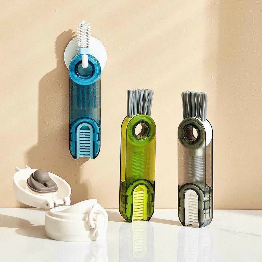 Cọ Vệ Sinh Đa Năng 3 in 1, Dụng Cụ Vệ Sinh Cốc, Bình Sữa, Bình Nước, Bài Chải Cọ Khe Hở Xoay 360