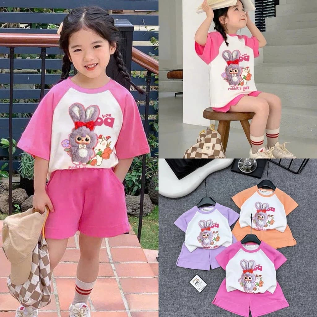 Sét Bộ Quần Áo In Hình  BaBy Three Dễ Thương Dành Cho Bé Gái 13-44kg Chất Liệu Cotton Xu Thoáng Mát ( Không túi )(CK002)