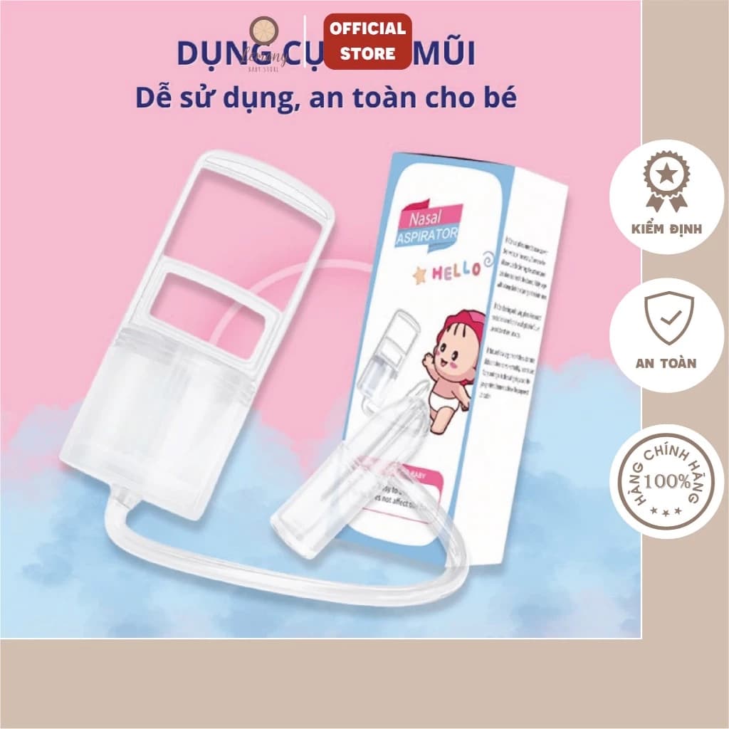 Dụng cụ hút mũi kéo tay thế hệ mới, chất liệu nhựa nguyên sinh, lực hút mạnh an toàn cho bé