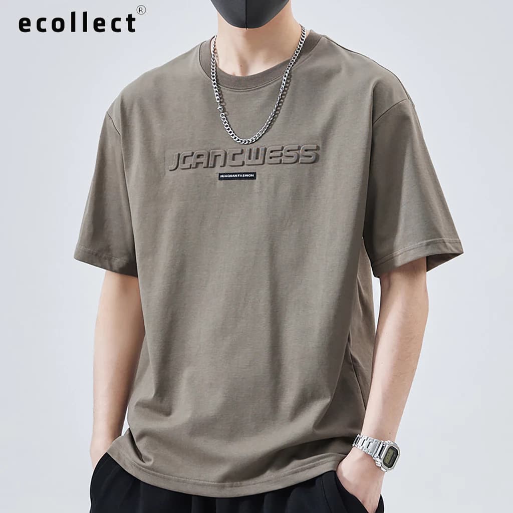 Áo Thun Nam Tay Ngắn ECOLLECT CT10 – Cotton 260gsm, Phong Cách Trẻ Trung, Thoáng Mát Cho Mùa Hè 2025