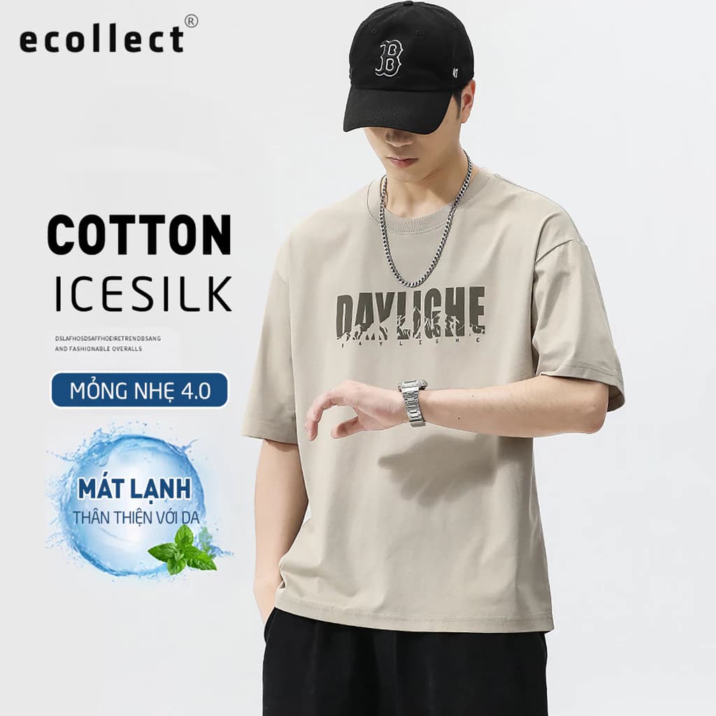 Áo Thun Nam ECOLLECT Cotton Icesilk CT11 Mùa Hè 2025 – Thiết Kế Rộng Rãi, Thoải Mái, Phong Cách Trẻ Trung