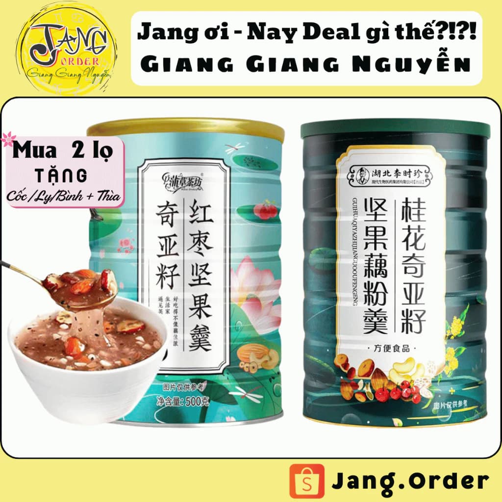 [MUA 2 TẶNG CỐC] Bột củ sen/củ sắn mix ngũ cốc + táo đỏ + hạt Chia...