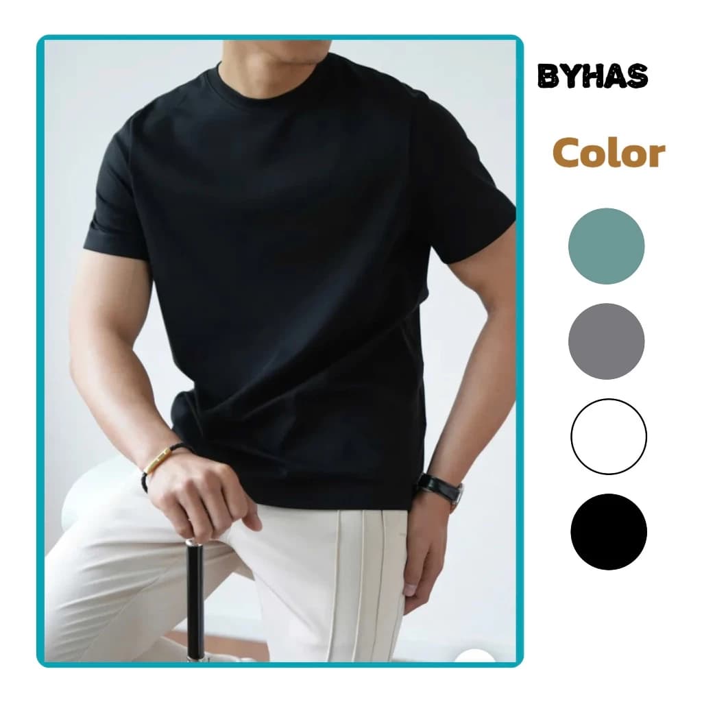 Áo Thun Trơn Cổ Tròn - Vải Cotton Lạnh Cao Cấp, Mềm Mịn, Co Giãn 4 Chiều, Lên Dáng Chuẩn
