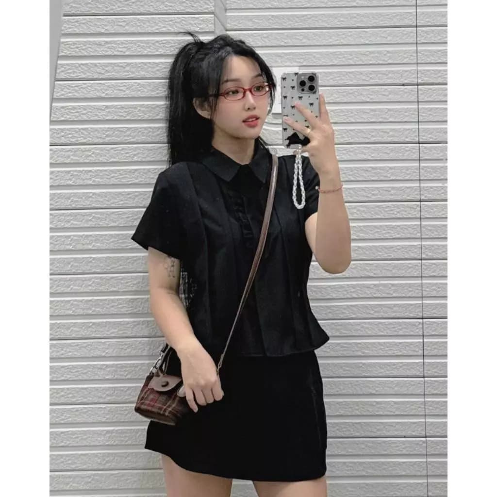🍷ÁO BIGSIZE XINH - ÁO SƠ MI CỔ BÈO KT 339 🔥𝐇𝐨𝐚̉ 𝐓𝐨̂́𝐜🔥 𝐌𝐄𝐎𝐈𝐍𝐃𝐀𝐇𝐎𝐔𝐒𝐄