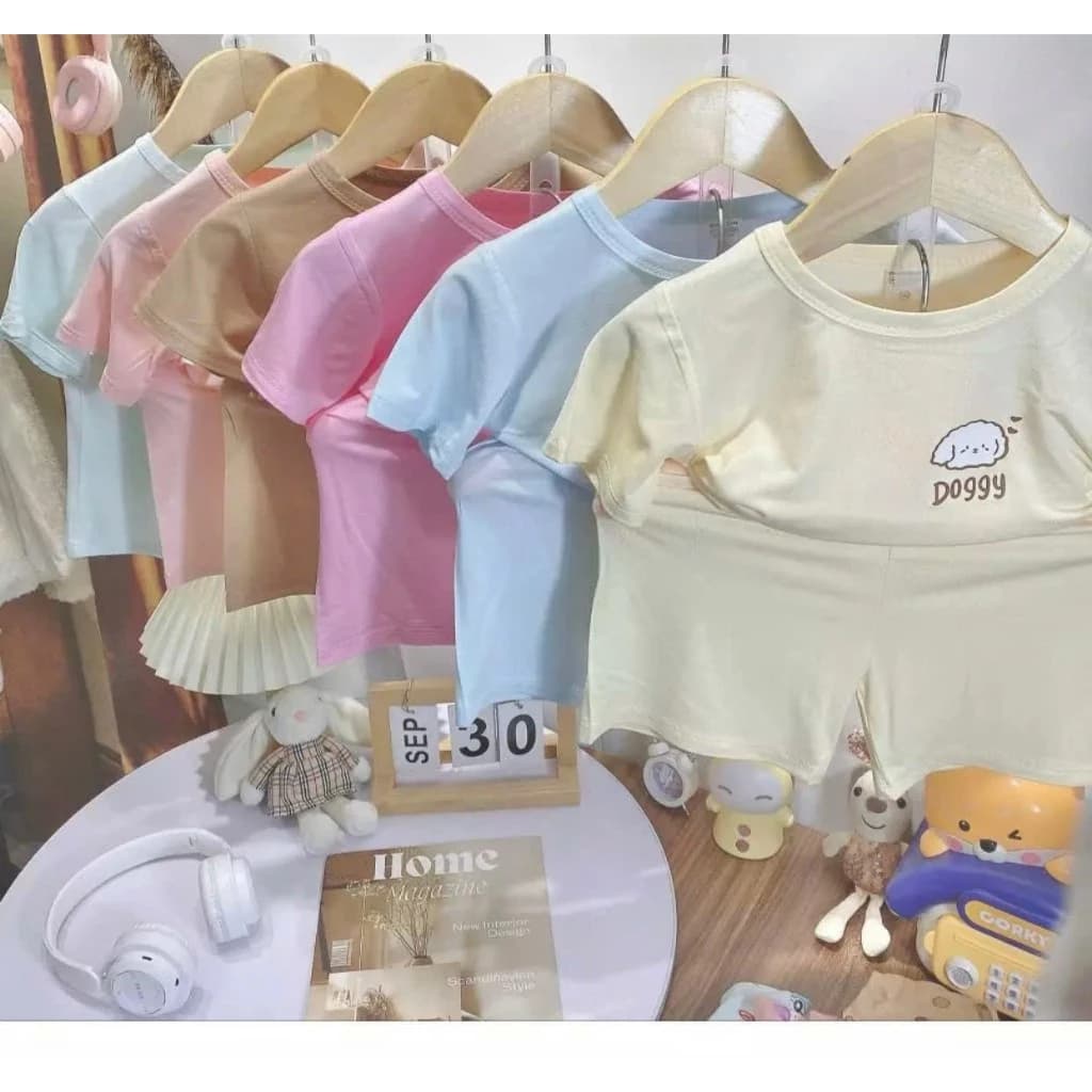 COMBO 3 BỘ  THUN lạnh IN DOG CHO BÉ TRAI VÀ GÁI BÊN EM GIAO MÀU NGÂU NHIÊN VẢI XÔN ĐỦ MÀU XANH ĐỎ TÍM VÀNG ĐEN TRẮNG