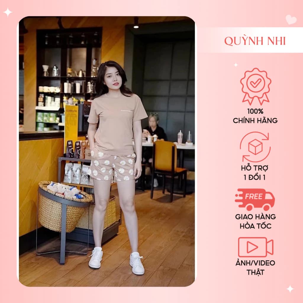 Quần đùi ngắn mặc ở nhà Quỳnh Nhi, Cá tính trẻ trung, Chất liệu mềm mịn thoáng mát - CT29