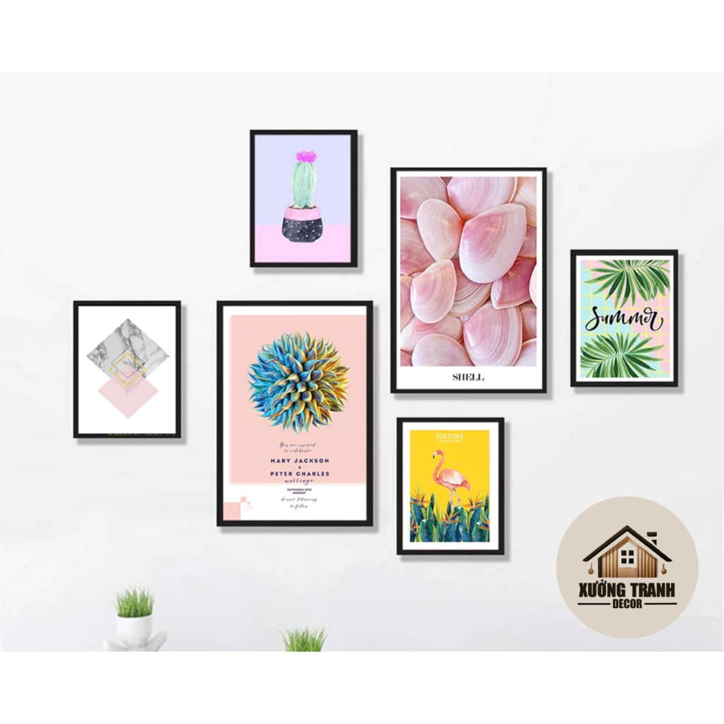 Bộ 6 tranh dán tường decor treo tường ,trang trí nhà cửa, nhiều mẫu mã,.... XƯỞNG TRANH DECOR