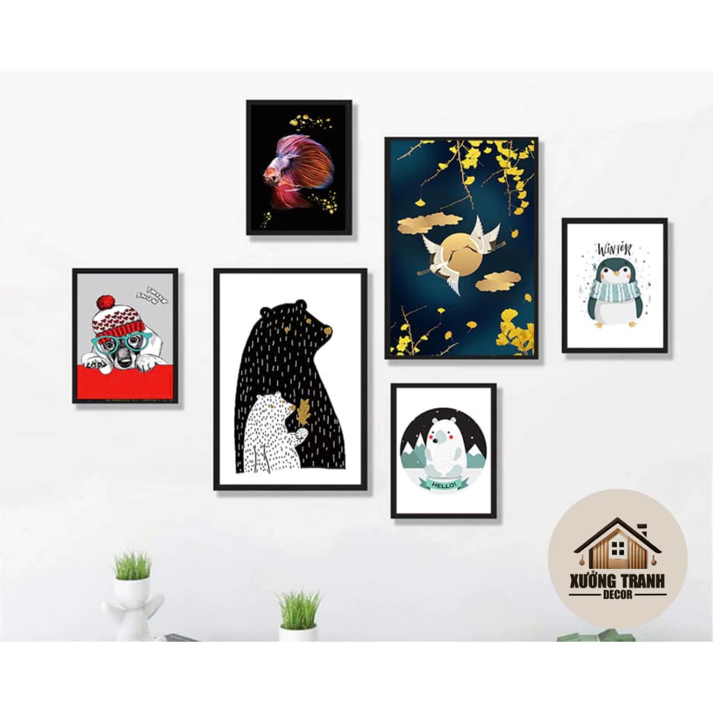 Bộ 6 tranh tráng gương dán tường decor nhà cửa, trang trí nhà, phòng ngủ, phòng khách, nhiều mẫu mã .... XƯỞNG TRANtường