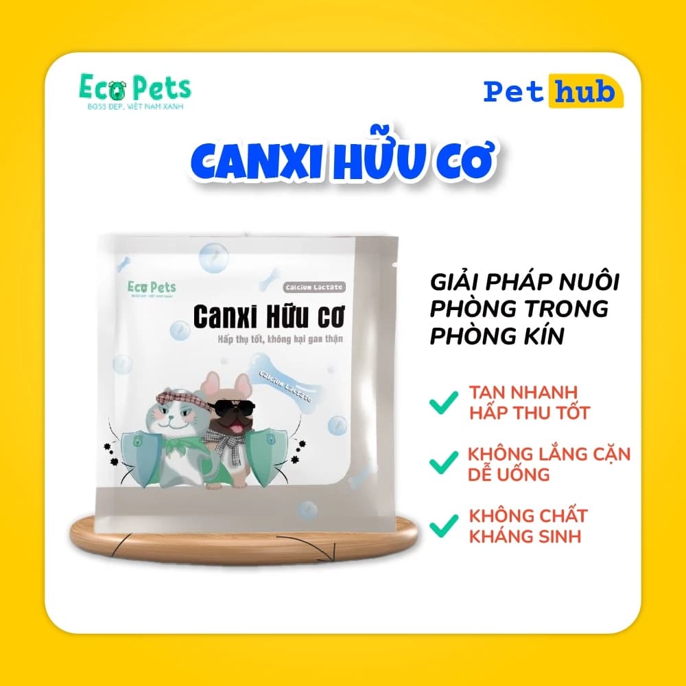 Canxi hữu cơ Ecopets - Bổ Sung Canxi, Hỗ Trợ Chắc Khỏe Xương Cho Chó Mèo