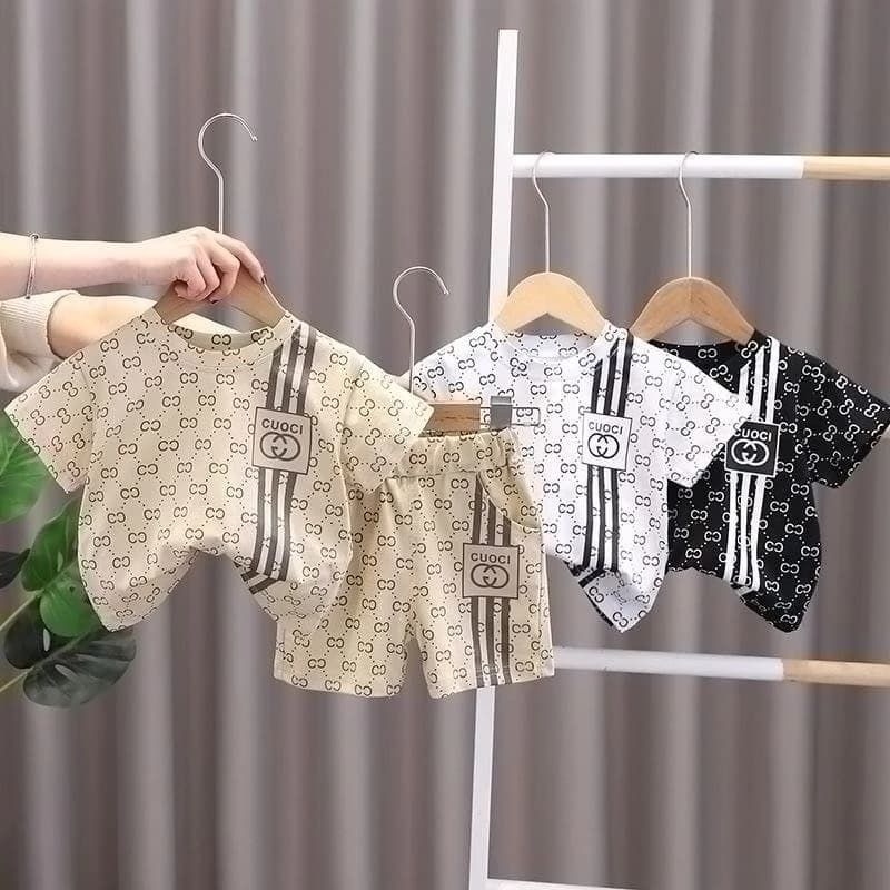 sét bộ đồ bé trai - bé gái quần đùi áo thun phong cách hàn quốc size 9-20 kg m11