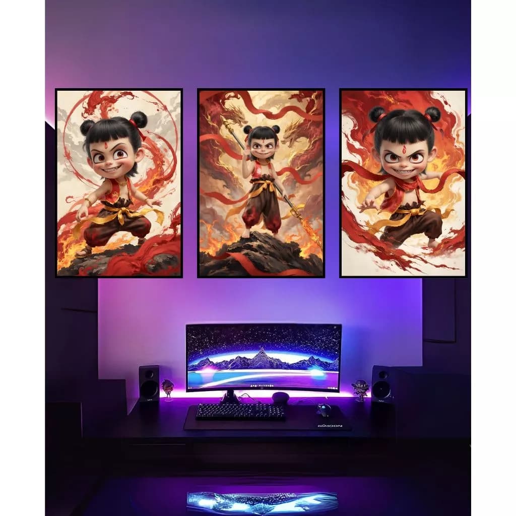 Set 3 na tra ma đồng giáng thế , tranh tráng gương dán tường XƯỞNG TRANH DECOR