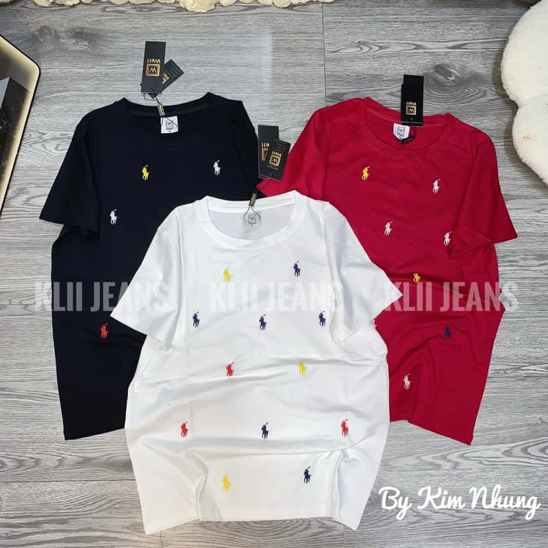 Áo thun phom vừa thêu ngựa  mịn mát dày đanh co giãn 4 chiều
