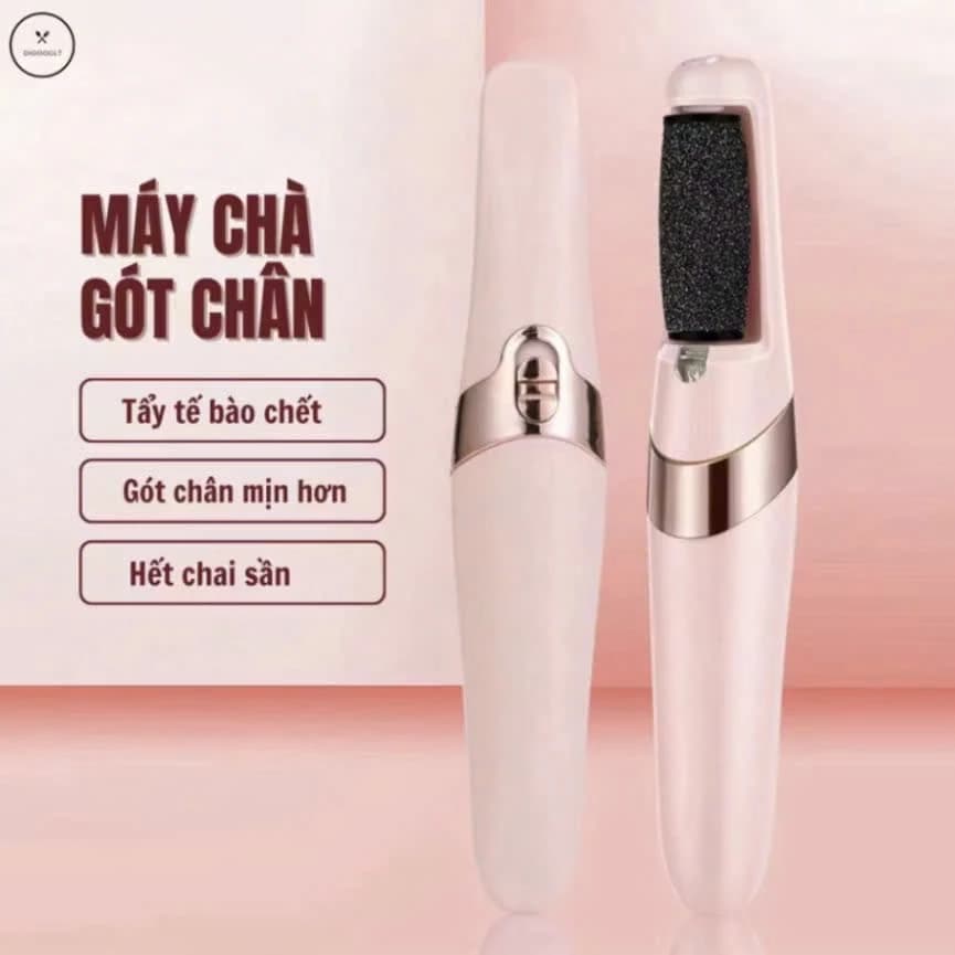 Máy chà gót chân loại bỏ da chết và vết chai, dụng cụ mài gót chân tại nhà 2 đầu mài, pin tích điện