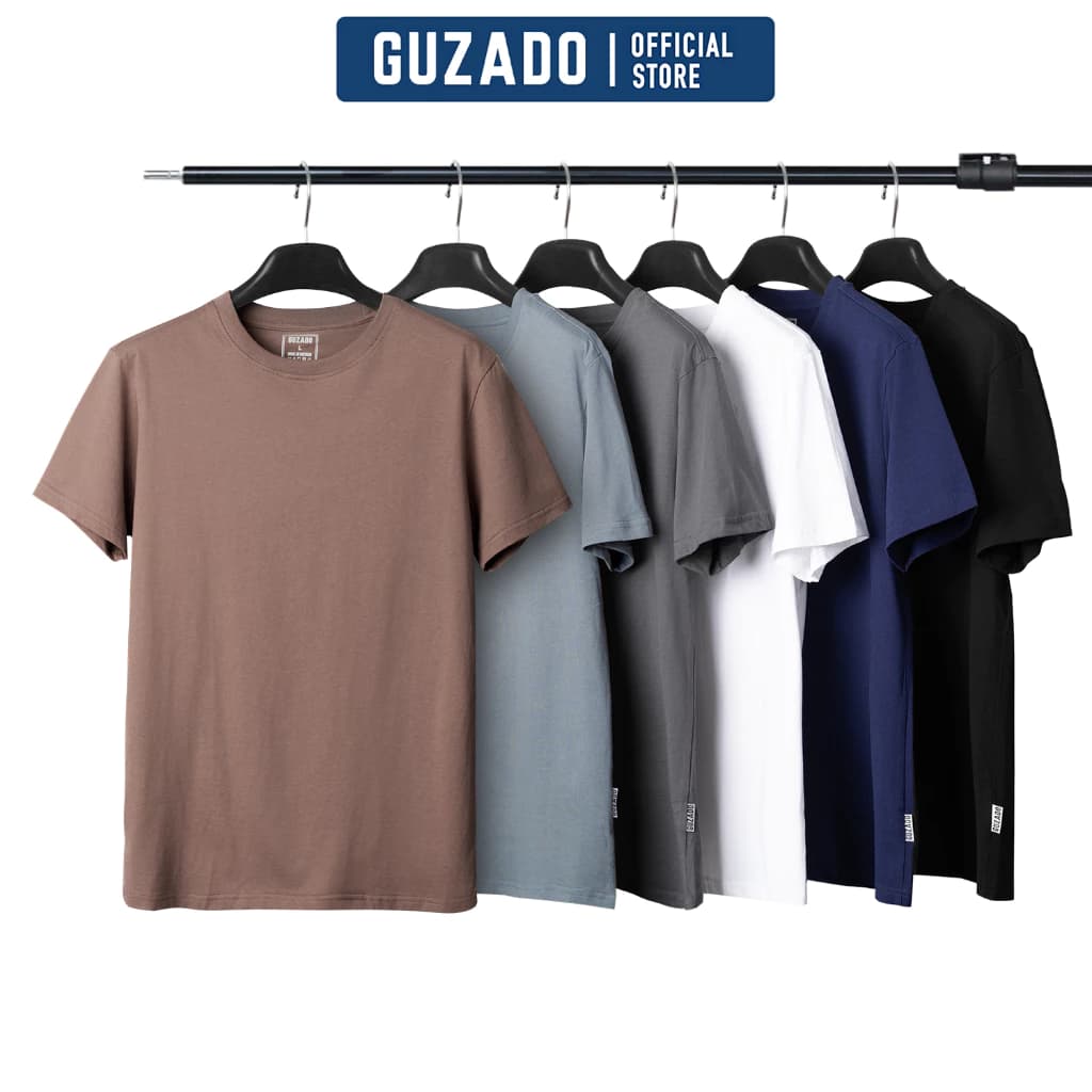Áo Thun Nam T-Shirt GUZADO FORM RỘNG,Mẫu BASIC Chuẩn Form Cotton Dày Dặn, Mềm Mịn GTS05-GCTS25S005