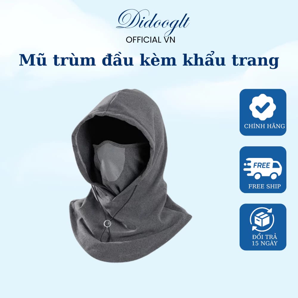 Mũ Trùm Đầu Kèm Khẩu Trang DIDOOGLT - Mũ chống nắng trùmg đầu chống tia uv dành cho nam nữ