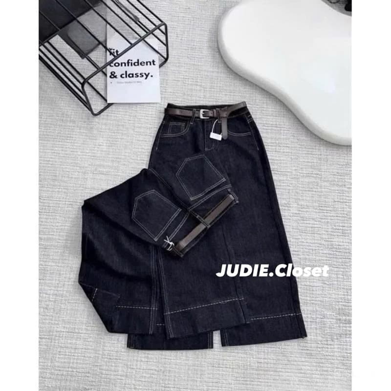 Quần Bò Jean Nữ Dáng Lửng Cạp Khoá,Quần Ống Rộng Lưng Cao Chất Demin Cao Cấp L1 Hottrend JUDIE.Closet