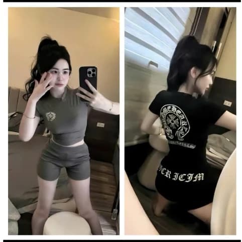 Sét bộ đùi THẬP THÂN IN BÉT phong cách Hàn QuốcTHUUNISEX M8963