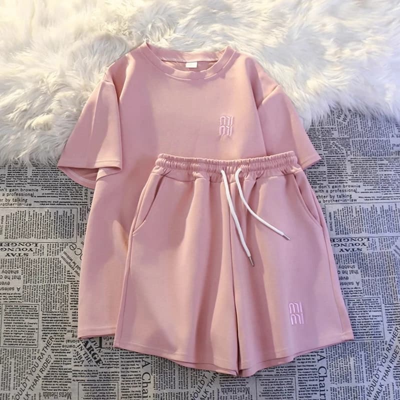 Set đồ nữ MIMI, bộ quần áo nữ mặc nhà cotton mì nỉ form rộng thoáng mát bộ thể thao nữ mùa hè tay lỡ quần short