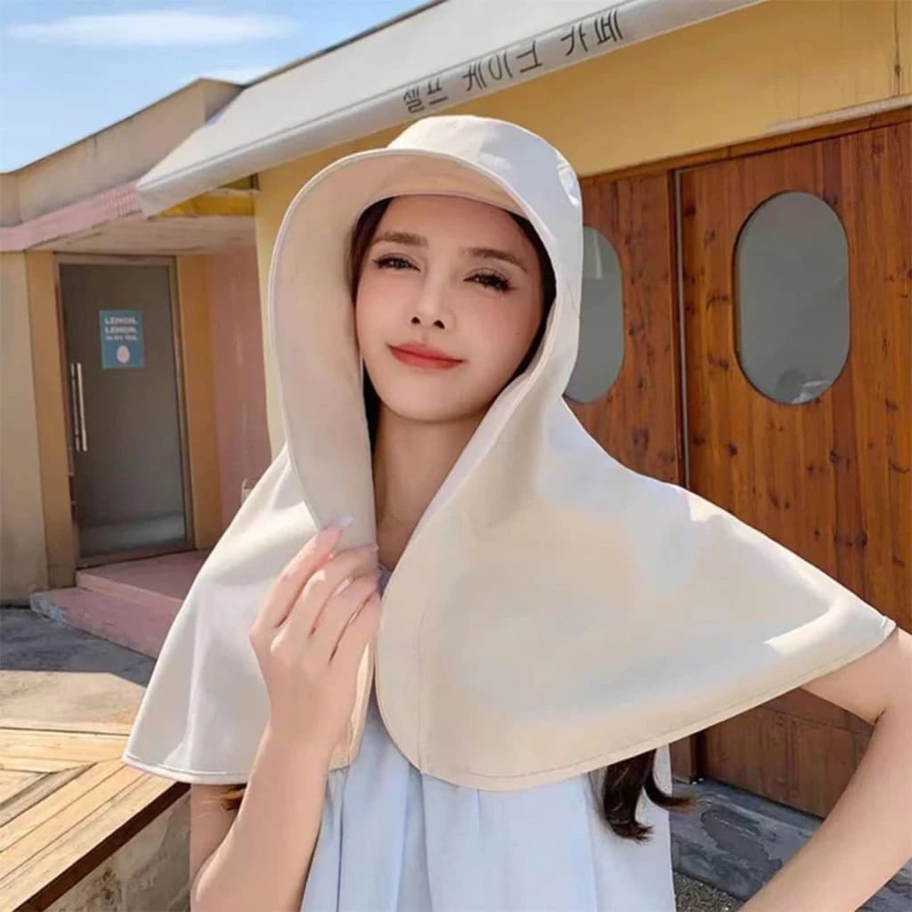 Mũ Vành Lớn Chống Nắng Cổ Khăn Choàng Xô Mũ UPF 50 + Mùa Hè Ngoài Trời Đi Biển Mũ Chống Nắng Cho Nữ