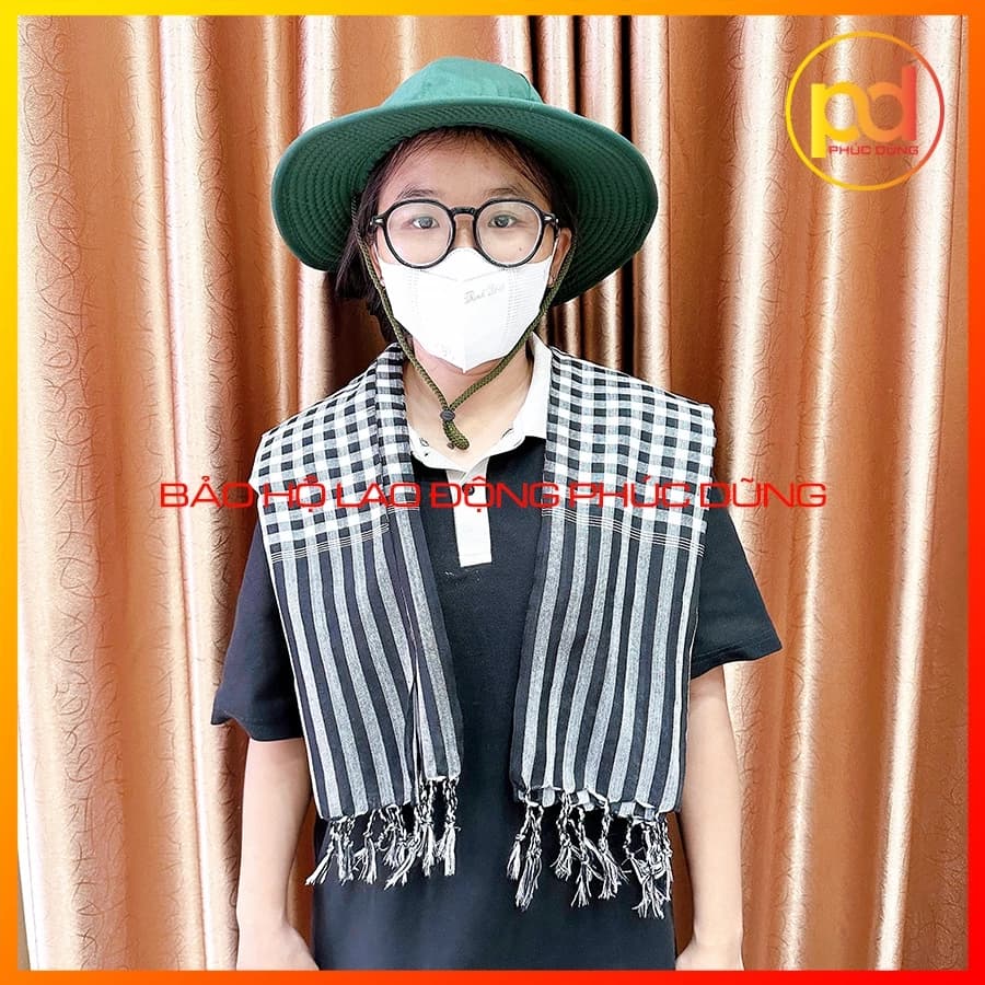 Combo Mũ Tai Bèo Khăn rằn- Chào mừng ĐẠI LỄ 2/9- Loại 2 Lớp Dầy Dặn Xanh Lá Sinh Viên Mùa Hè Xanh Tình Nguyện