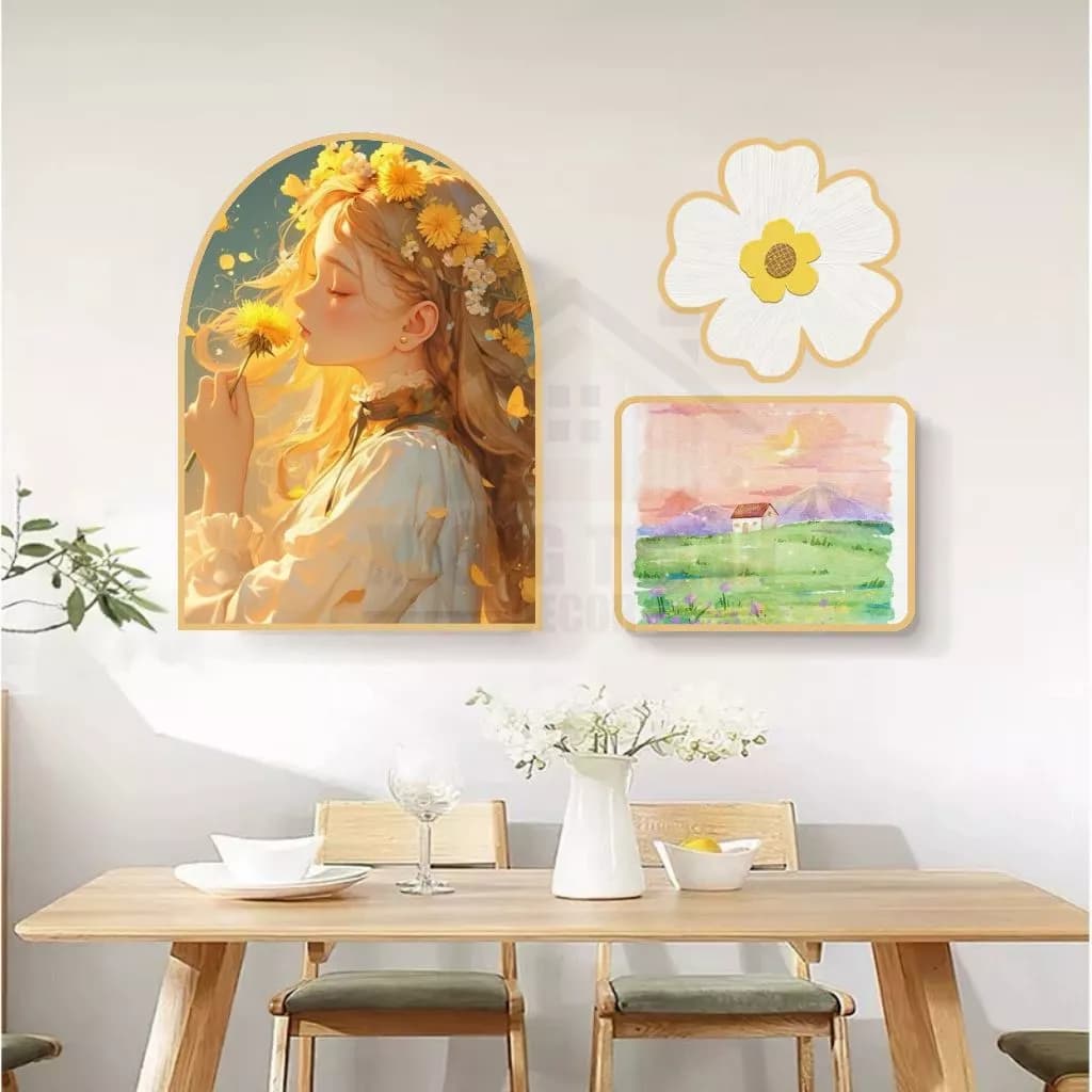 Bộ 3 tranh dán tường mẫu mới cô gái hiện đại , dễ thương, decor phòng khách,... XƯỞNG TRANH DECOR