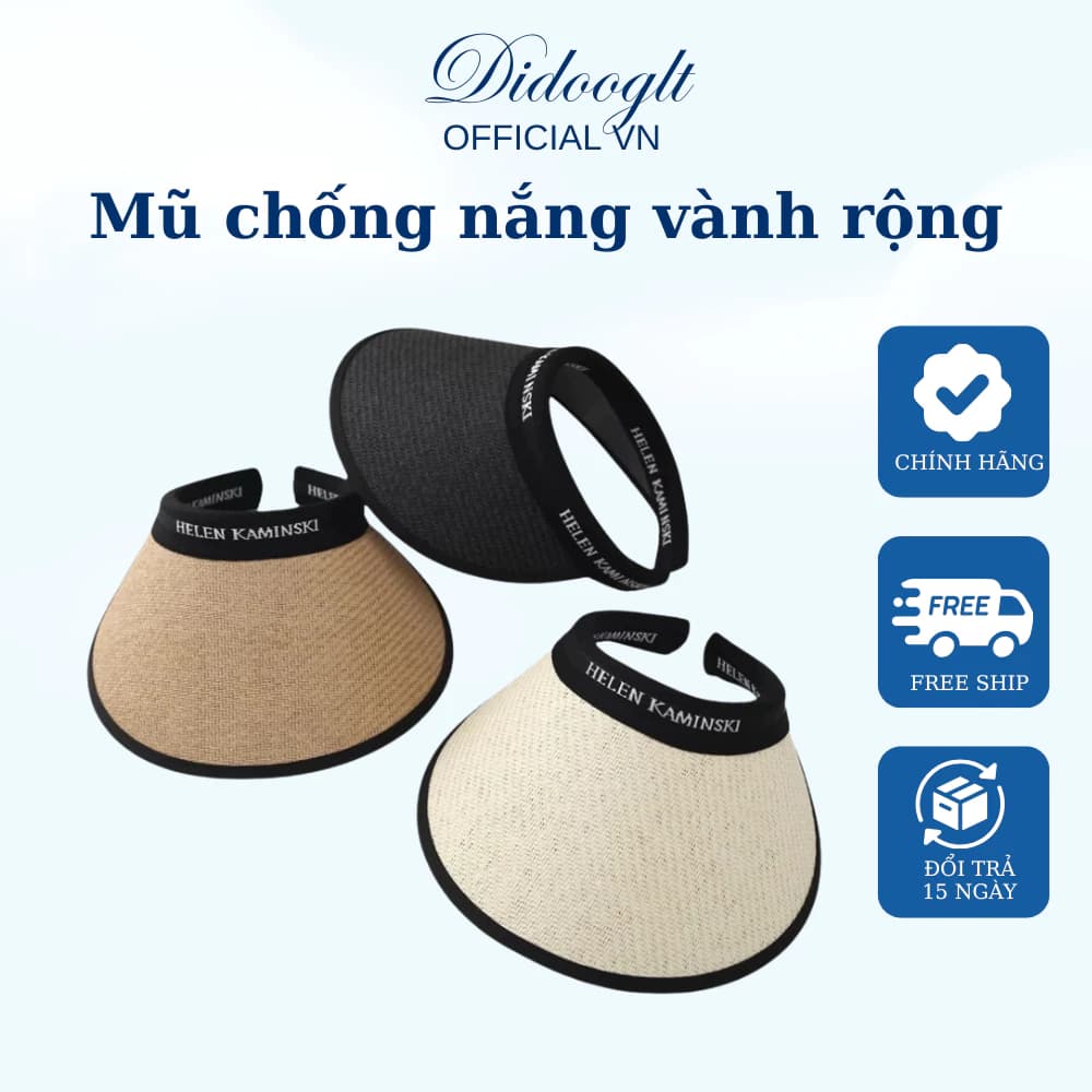 Nón Nửa Đầu Chống Nắng DIDOOGLT Mũ Cói Hở Chóp Viền Chữ Tiện Lợi Có Thể Điều Chỉnh Dành Cho Nữ