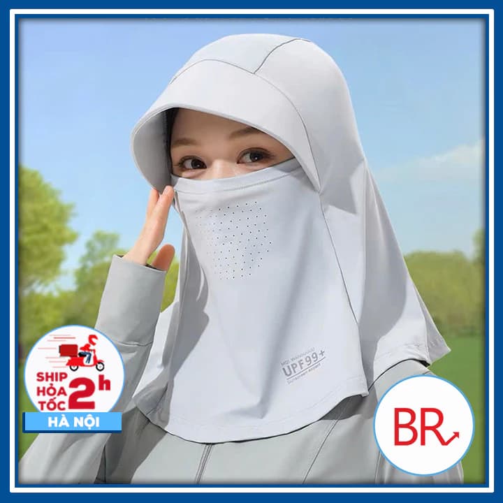 Mũ che nắng chống tia UV kèm khẩu trang che cổ tiện lợi - Nón trùm đầu chống nắng thời trang mùa hè 02798