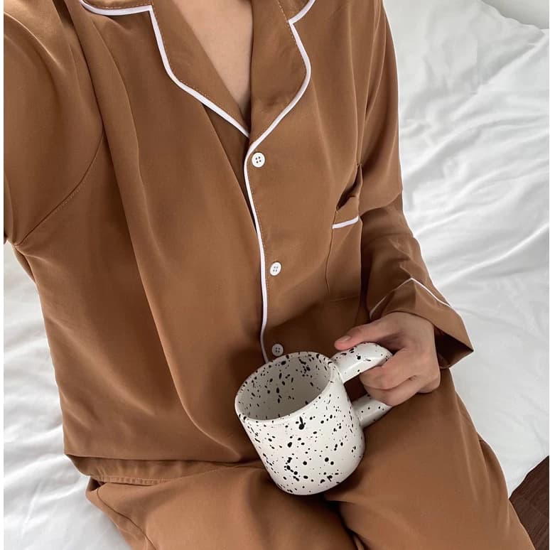 [LILAC MOCHA PYJAMA] - Đồ Ngủ Nữ, Đồ Mặc Ở Nhà Chất Đũi Lạnh Joan Studio