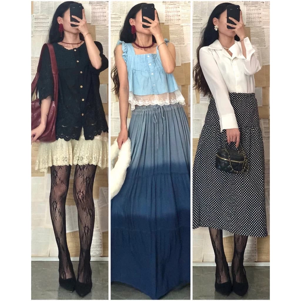 Set đầm váy vintage dáng dài mix sẵn có tách lẻ, chọn mẫu [ig: april6_clothing]